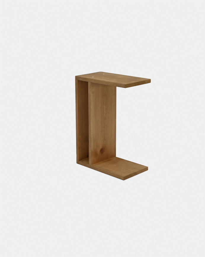 Pack de 2 tables de chevet en bois massif ton chêne foncé de 50x36cm