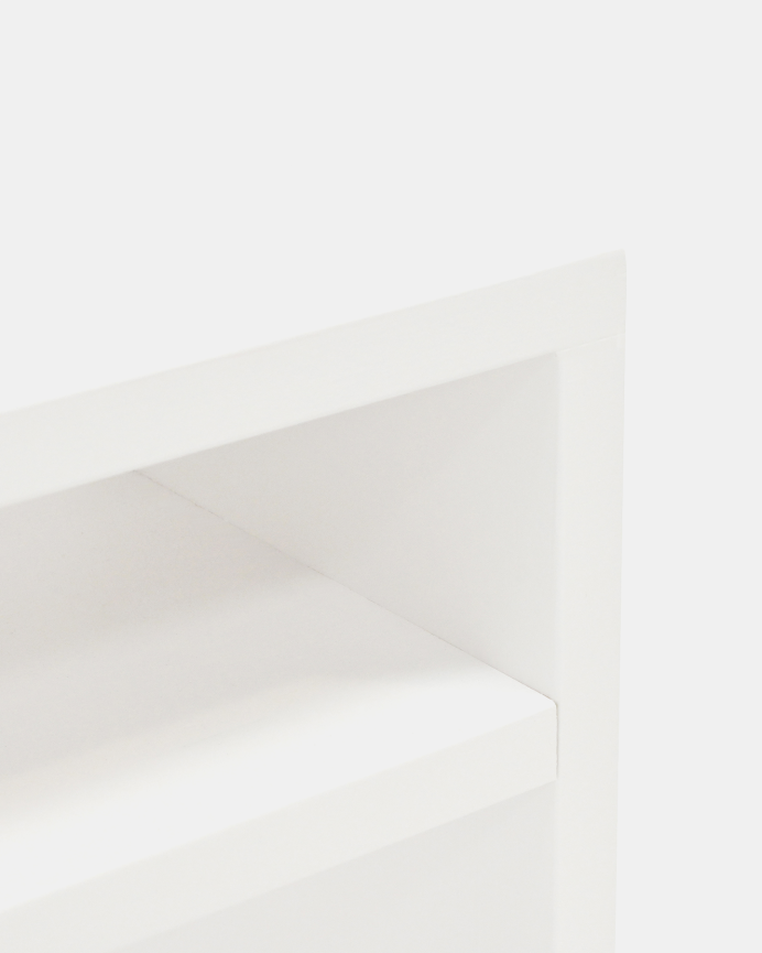 Pack de 2 tables de chevet en bois massif ton blanc de 50x36cm