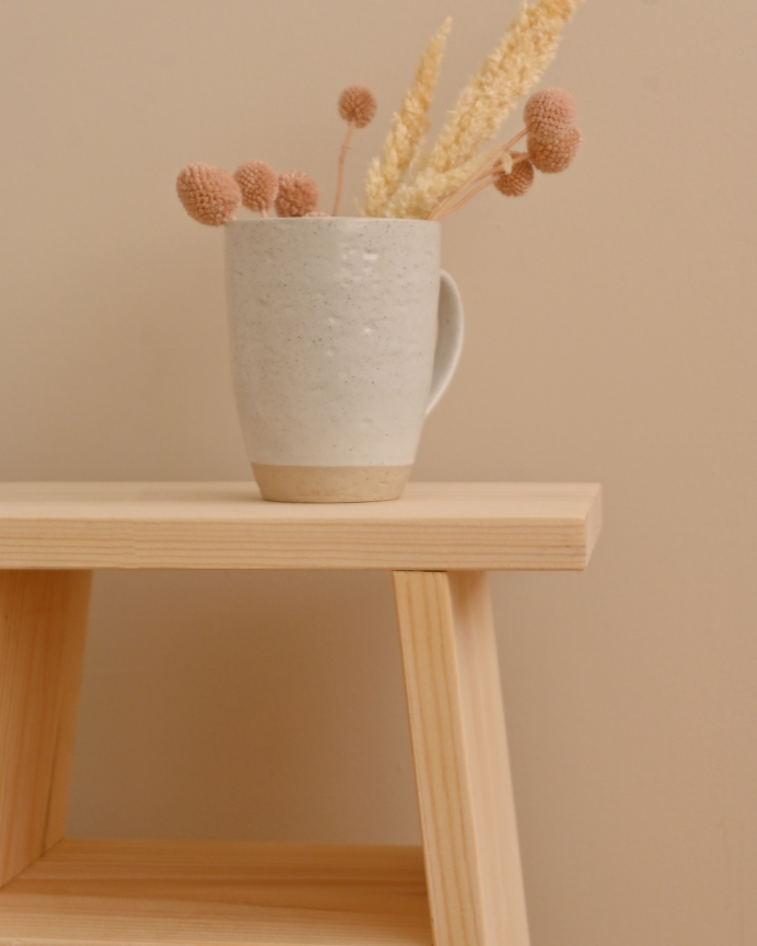 Pack de 2 tables fabriquées en bois massif ton naturel 60x20cm
