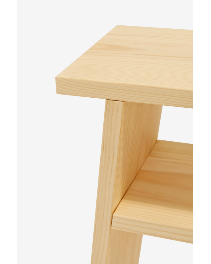 Pack de 2 tables fabriquées en bois massif ton naturel 60x20cm