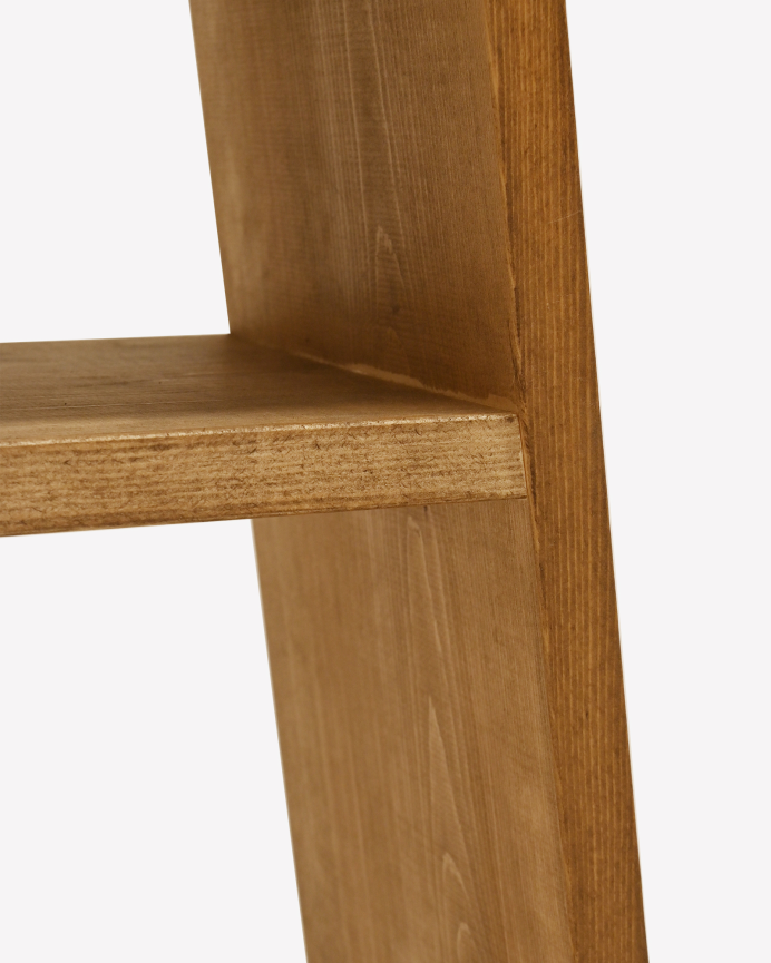 Pack de 2 tables fabriquées en bois massif ton chêne foncé 60x20cm