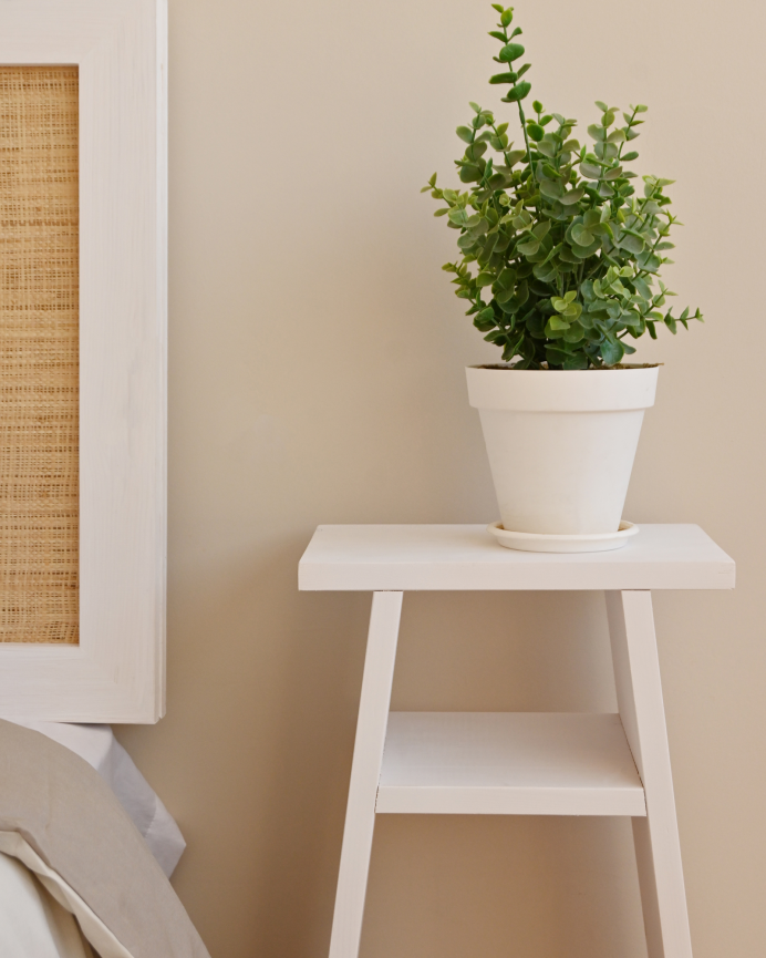 Pack de 2 tables fabriquées en bois massif ton blanc 60x20cm