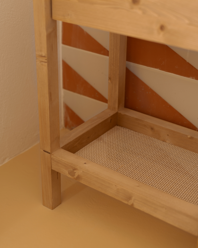 Pack de 2 tables de chevet en bois massif avec un tiroir ton chêne moyen de 62x43cm