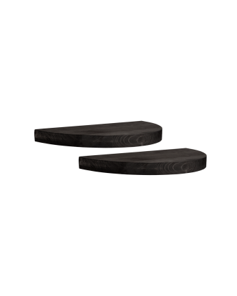 Pack de 2 tables de chevet flottantes en bois massif ton noir de 3x40cm