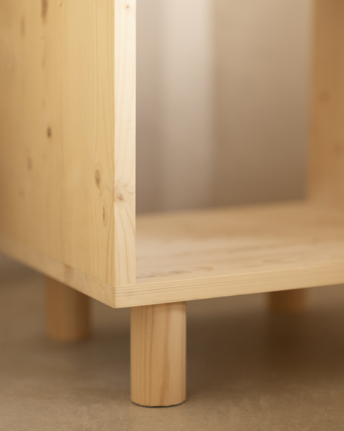 Pack de 2 tables de chevet en bois massif ton naturel de 51x32cm