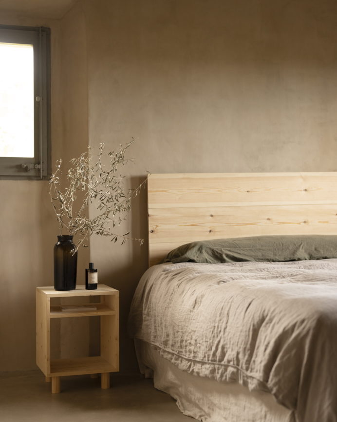 Pack de 2 tables de chevet en bois massif ton naturel de 51x32cm