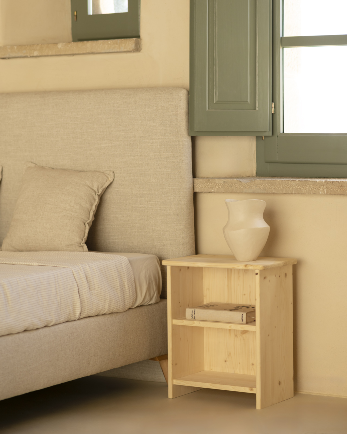 Pack de 2 tables de chevet en bois massif ton naturel de 50x42cm