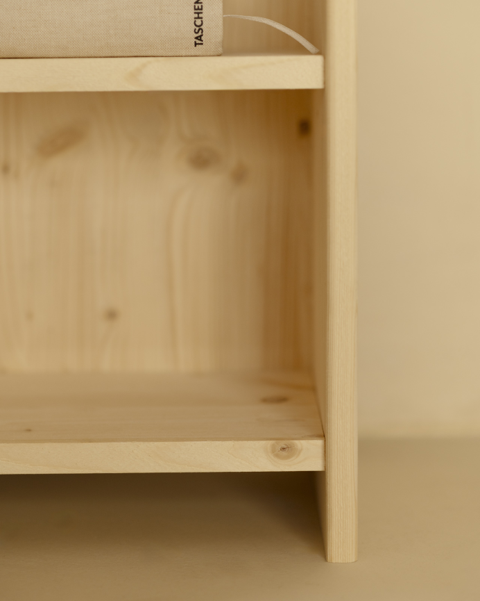 Pack de 2 tables de chevet en bois massif ton naturel de 50x42cm