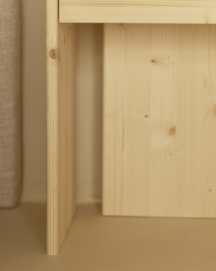Pack de 2 tables de chevet en bois massif ton naturel de 50x42cm
