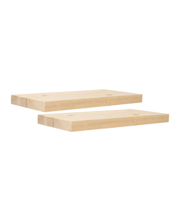 Pack de 2 tables de chevet en bois massif flottantes ton naturel de 45cm