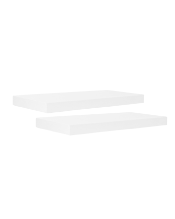 Pack de 2 tables de chevet en bois massif flottantes ton blanc de 45cm
