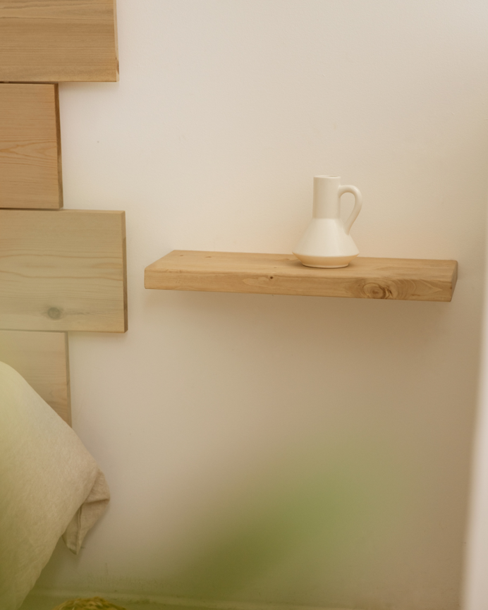 Pack de 2 tables de chevet en bois massif flottantes ton chêne moyen de 45cm