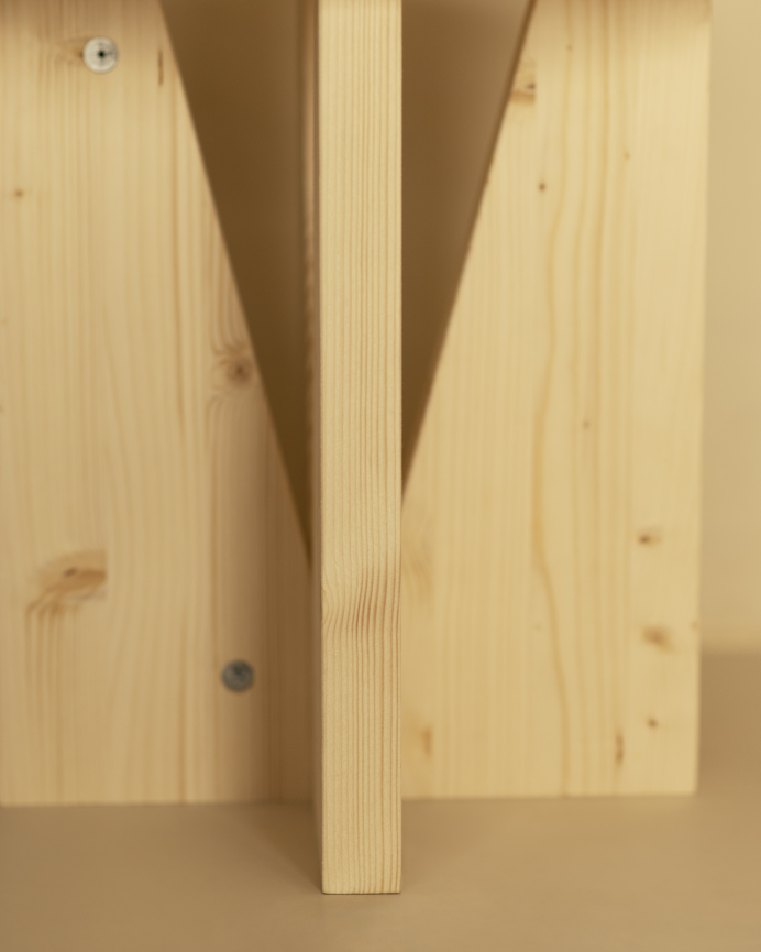 Pack de 2 tables de chevet en bois massif ton naturel de 40x40cm
