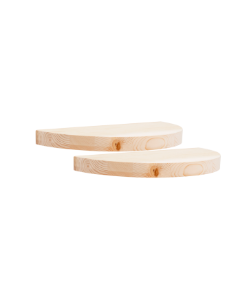 Pack de 2 tables de chevet flottantes en bois massif ton naturel de 3x40cm