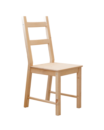 Chaise en bois massif de pin teinte chêne moyen de 95cm