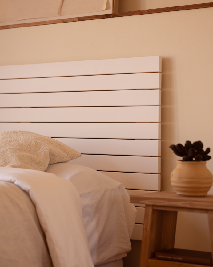 Tête de lit en bois massif blanc en différentes tailles