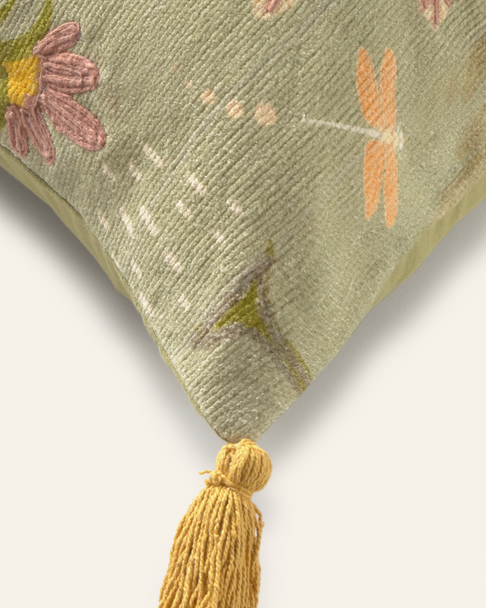Housse de coussin avec détails brodés 45x45 cm