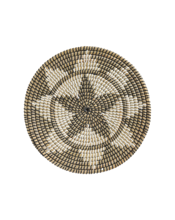 Assiette décorative en jonc de mer multicolore diamètre 40 cm
