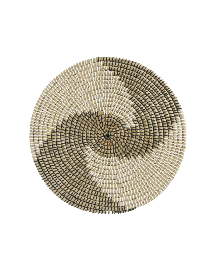 Assiette décorative en jonc de mer multicolore diamètre 50 cm