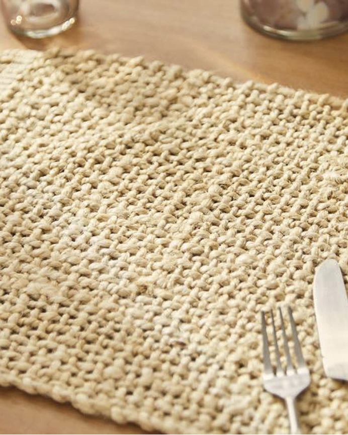 Set de table en jute blanche 34x45 cm