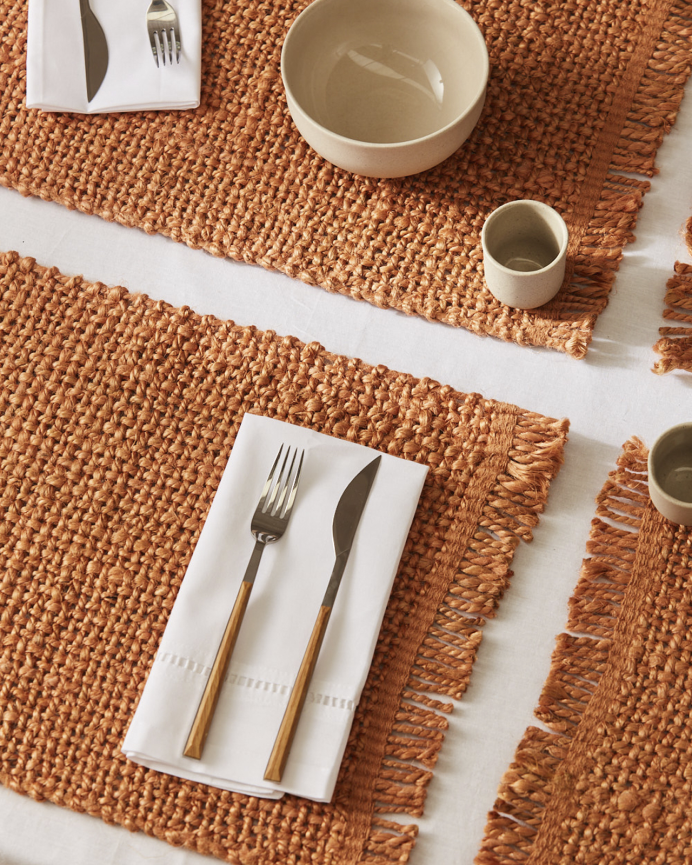Set de table en jute couleur terre 35x50 cm