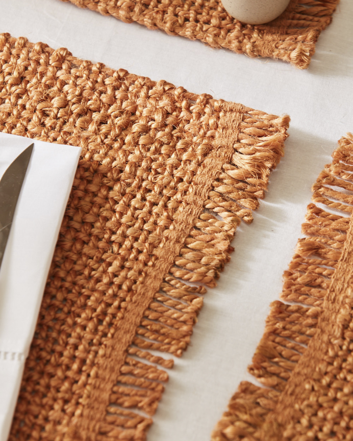 Set de table en jute couleur terre 35x50 cm