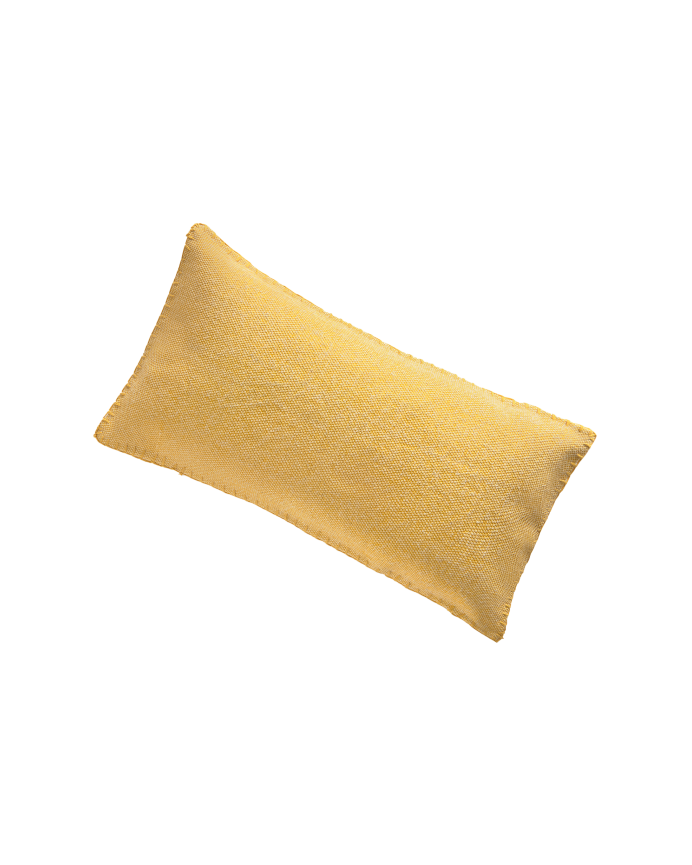 Housse de coussin en coton dhurrie couleur jaune 30x60 cm