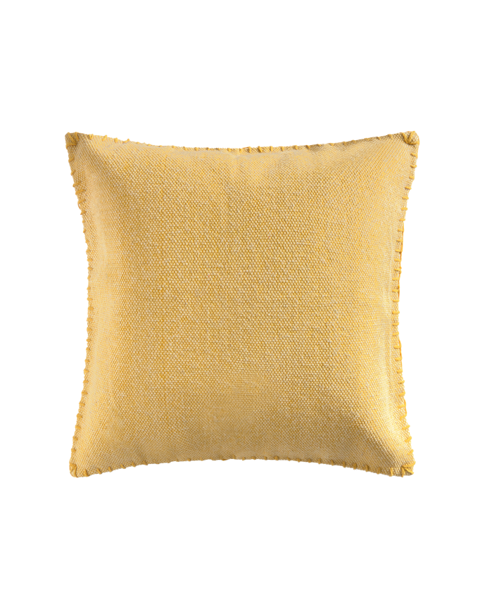 Housse de coussin en coton dhurrie couleur jaune disponible en plusieurs tailles