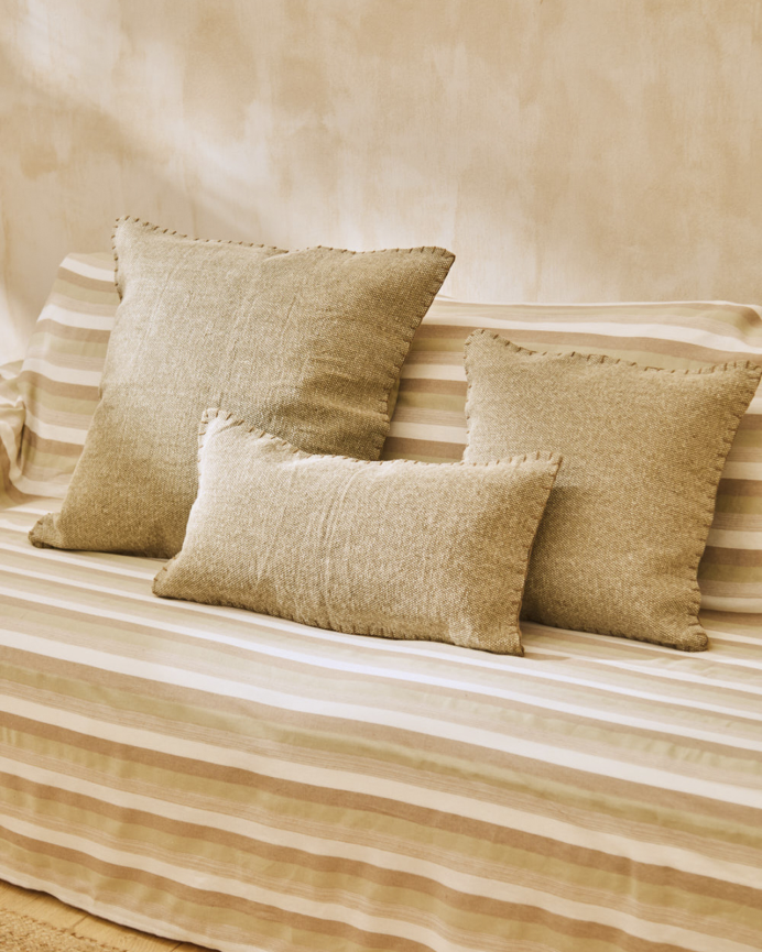 Housse de coussin en coton dhurrie couleur vert disponible en plusieurs tailles
