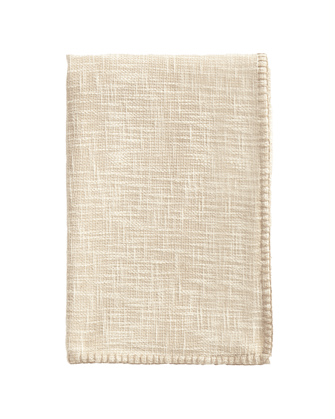 Plaid en coton slub écru 120x180 cm