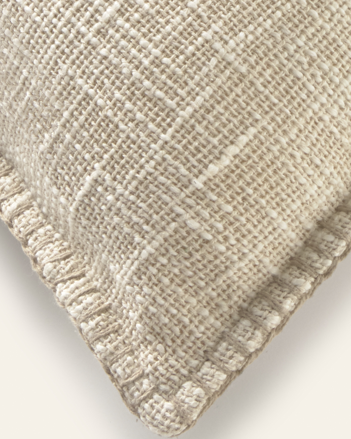 Housse de coussin en coton couleur écru 30x60 cm