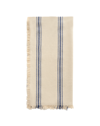 Nappe en coton bleu et écru disponible en plusieurs tailles