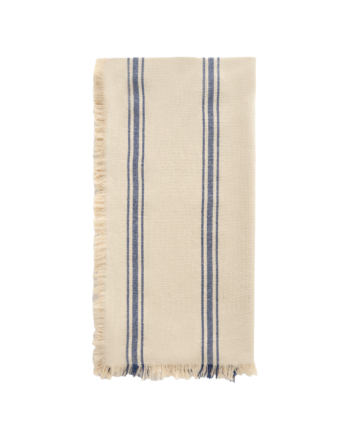 Nappe en coton bleu et écru disponible en plusieurs tailles