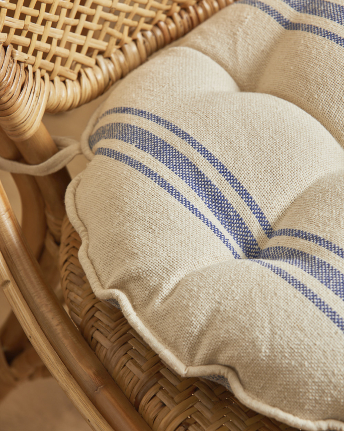 Coussin de chaise rond en coton 40x4 cm