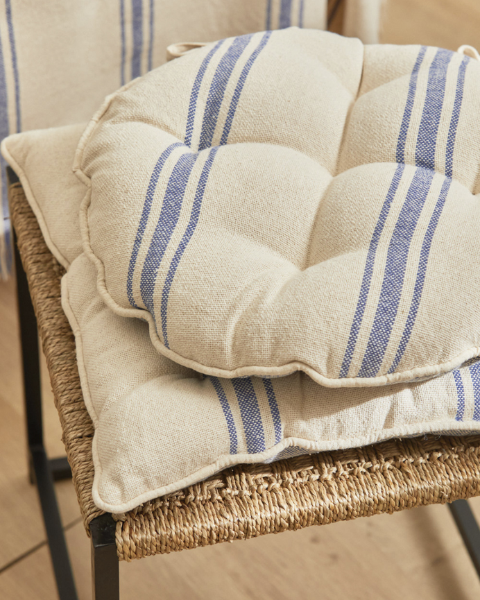 Coussin de chaise rond en coton 40x4 cm