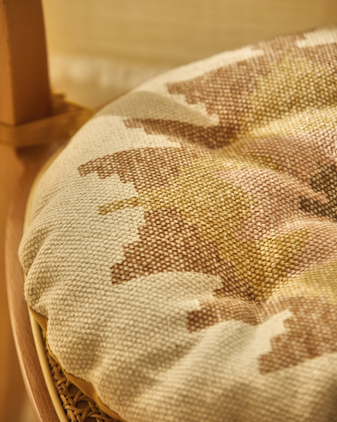Coussin de chaise rond en coton dhurrie 40x4 cm