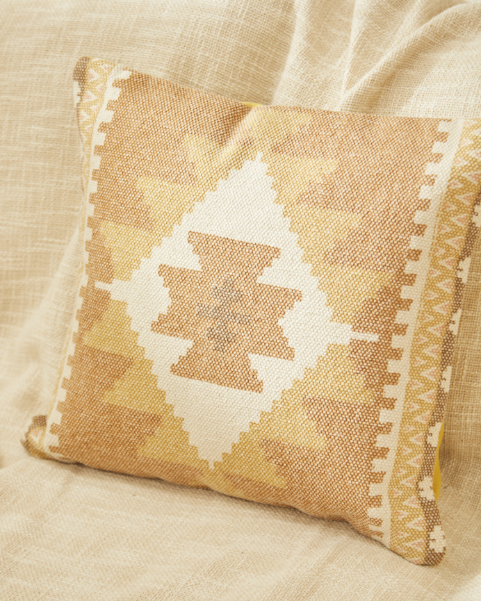Housse de coussin en coton dhurrie disponible en plusieurs tailles