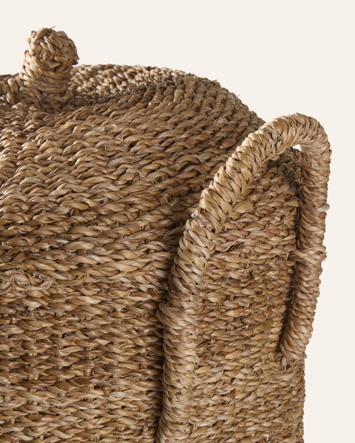 Panier avec couvercle en jonc de mer 70x45 cm