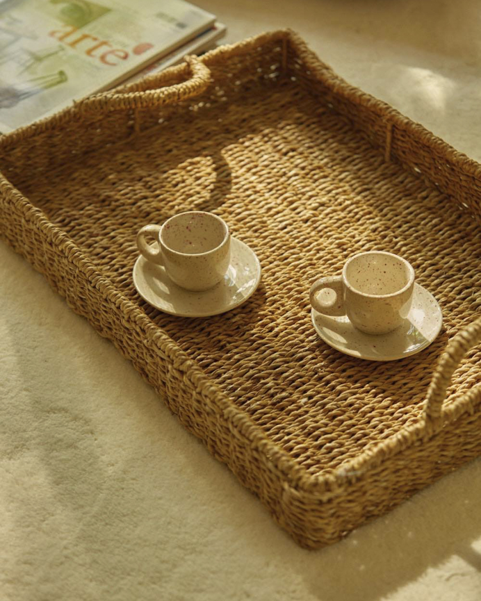 Plateau en jonc de mer 50x35x6 cm