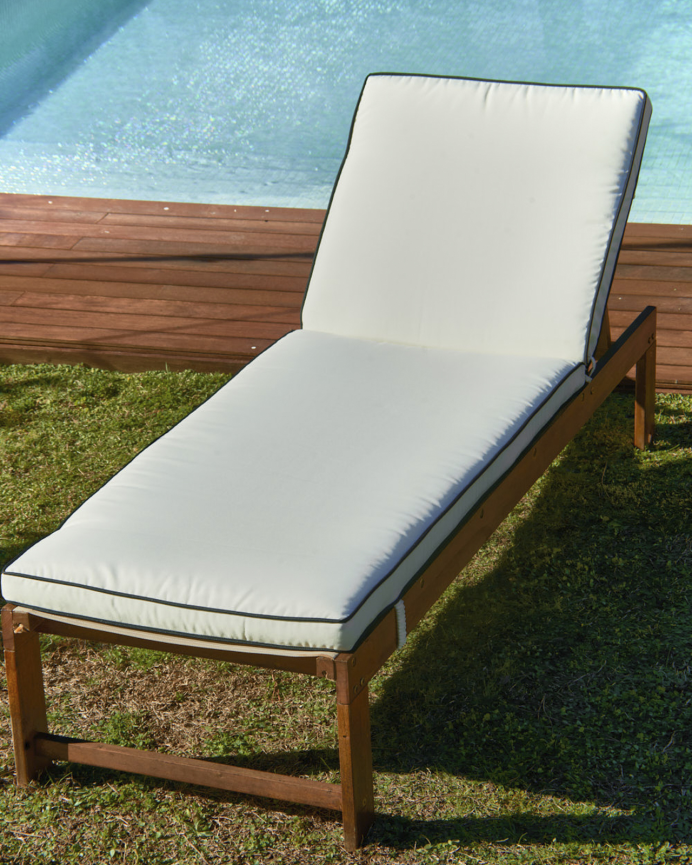 Matelas de transat couleur écru et noir 60x180x5 cm