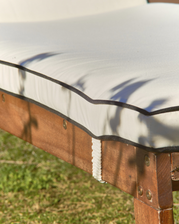 Matelas de transat couleur écru et noir 60x180x5 cm