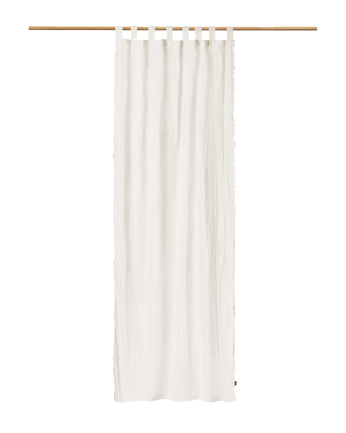 Rideau en coton translucide couleur écru 140x280 cm