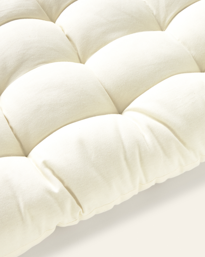 Tête de lit matelassée en coton couleur beige disponible en plusieurs tailles