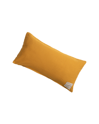 Housse de coussin vintage en coton couleur jaune 30x60 cm