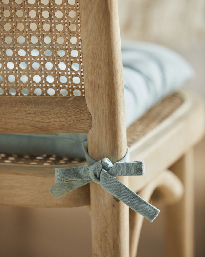 Coussin de chaise carré en coton couleur vert clair 40x40x4 cm