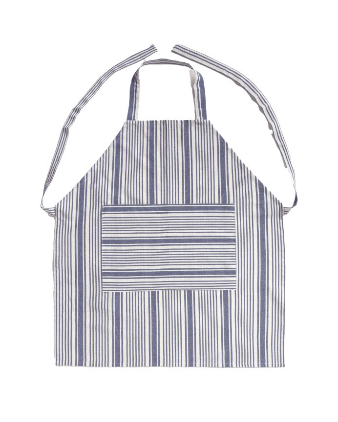 Tablier en coton bleu 85x70 cm