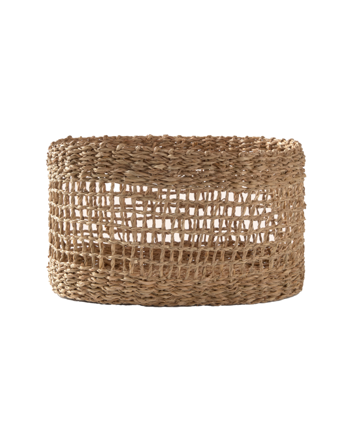 Panier en jonc de mer tressé disponible en différentes tailles