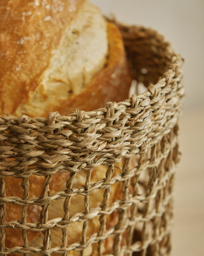 Panier en jonc de mer tressé disponible en différentes tailles