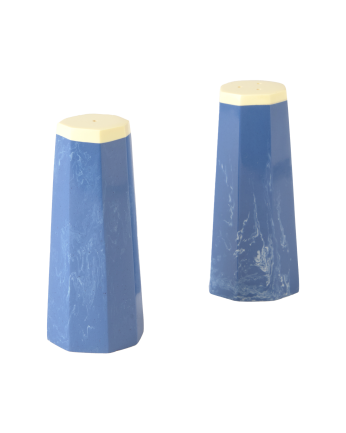 Set de salière et poivrière bleu 3,3x8 cm