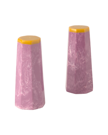 Set de salière et poivrière lilas 3,3x8 cm
